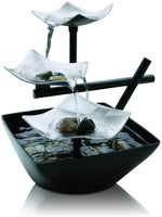 HoMedics Silver Springs Indoor Relaxation Fountain, Illuminated Waterfall, Automatic Pump